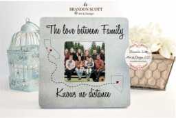 Personalized Long Distance Family Photo Frame States Design, Moving Gift, Family Frame - thumbnail 1