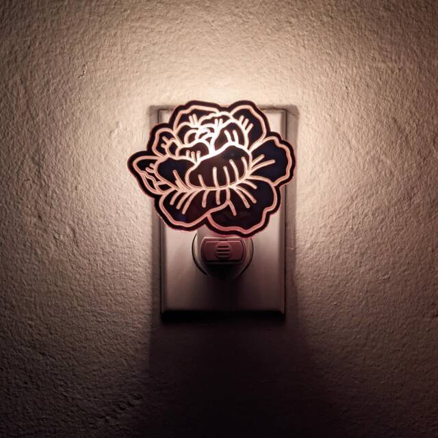 Flower Rose Gold Mirrored Acrylic Night Light - image 1