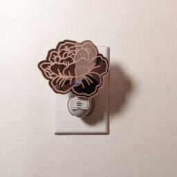 Flower Rose Gold Mirrored Acrylic Night Light - thumbnail 2
