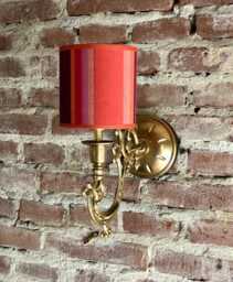 Italian Antique Wall Lamp. With Striped Shade