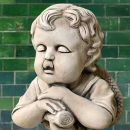 Concrete Boy Statue Cement Young Worker Sculpture Garden Child Figurine Outdoor Memorial Children Art Handmade Kids Patio Decor Stone - thumbnail 3