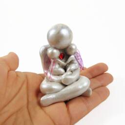 Handmade Daddy Of Twins Sculpture Father's Keepsake, Angel Wings - thumbnail 3
