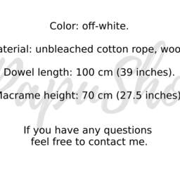 Large Macrame Wall Hanging Boho Beach House Decor - thumbnail 2