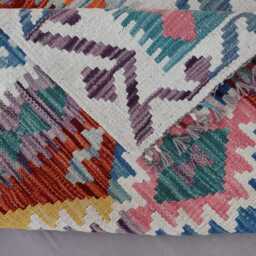 2'8x13'5 Ft Long Runner Rug, Natural Vegetable Dyes, Flatweave Kilim Geometric Rug, Afghan Handmade Wool Hallway Rug - thumbnail 4