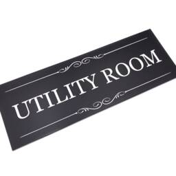 Utility Room Door Sign Black & White Acrylic, Elegant Design - thumbnail 2