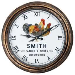 Personalised Chicken Wall Clock Custom Name Farmhouse Glass County Kitchen Home Decor Farmer Farm Present Housewarming Gift Ekrc04 - thumbnail 2