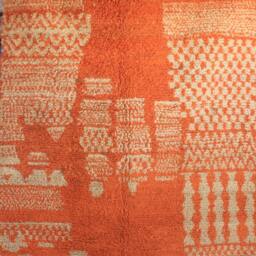 Moroccan Orange Rug, Beni Ourain Wool Berber Custom Handmade Rustic Carpet - Rug - thumbnail 2