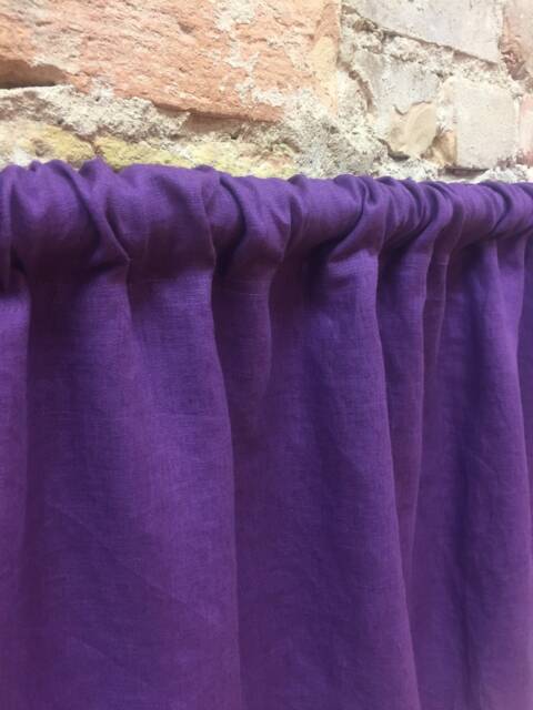 Purple Linen Curtain Panel Stone Wash Custom Drapes - image 1