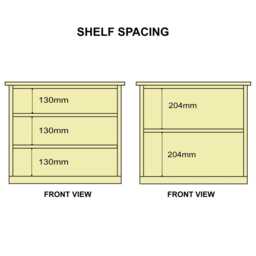 storage Cabinet With Sliding Doors & Adjustable Shelves - Small Cupboard Shelving Unit - thumbnail 4