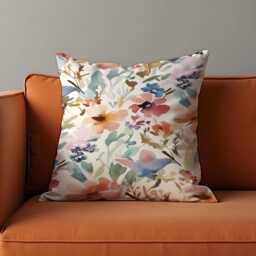 Romantic Floral Watercolor Cushion Cover, Blush Pink & Wildflower Style Throw Pillow Case, Botanical Spring Flower Decoration - thumbnail 2