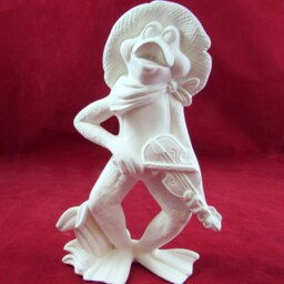 Ceramic Ready To Paint Musical Frog Band - 5.5-6.5 Inches High Bisque, Lawn & Garden, Indoor Or Outdoor - thumbnail 3