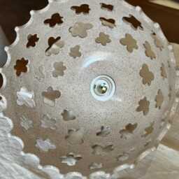 Ceramic Pendant Light, Stoneware Handmade Unique Ceiling Lamp Pottery Hanging Lampshade - thumbnail 3