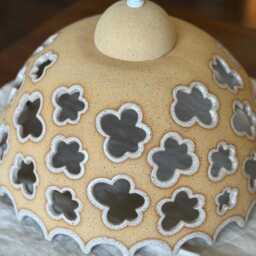 Ceramic Pendant Light, Stoneware Handmade Unique Ceiling Lamp Pottery Hanging Lampshade - thumbnail 2