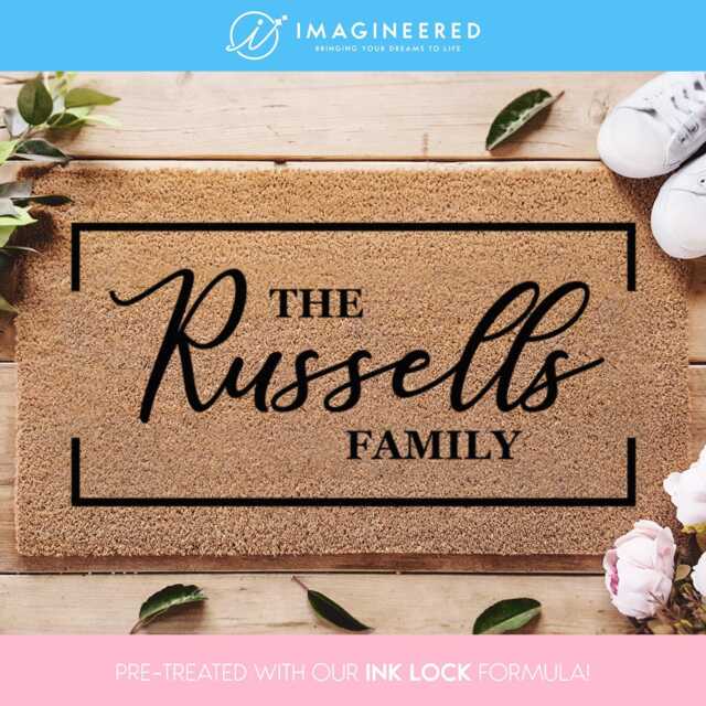 Personalised Housewarming Gift - Family Name Doormat Custom Surname Mat Porch Decor Wedding Realtor New Home - image 1