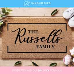Personalised Housewarming Gift - Family Name Doormat Custom Surname Mat Porch Decor Wedding Realtor New Home - thumbnail 1