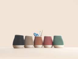 Pencil Pot in Recycled Wood Fiber, 3D Printing, Idea For Office Accessory, Office Storage & Decoration, Scandinavian Design, Gift Home