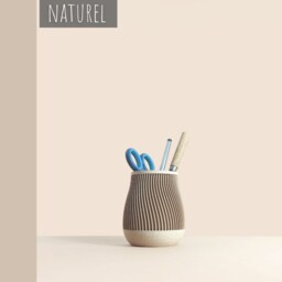 Pencil Pot in Recycled Wood Fiber, 3D Printing, Idea For Office Accessory, Office Storage & Decoration, Scandinavian Design, Gift Home - thumbnail 4