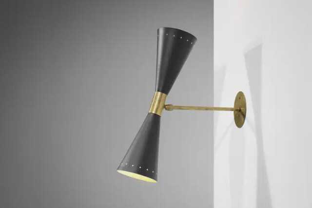Modern Italian Sconce Large Black Diabolos Tuba Light Fixture Stilnovo Style Wall Lamp Interior Luxury Home - image 1