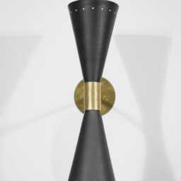Modern Italian Sconce Large Black Diabolos Tuba Light Fixture Stilnovo Style Wall Lamp Interior Luxury Home - thumbnail 3