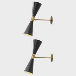 Modern Italian Sconce Large Black Diabolos Tuba Light Fixture Stilnovo Style Wall Lamp Interior Luxury Home - thumbnail 2