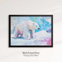 Polar Bear Abstract Oil Painting Framed Print & Canvas Large Sizes Wall Art Poster Animal Home Decor Interior Gift Idea - thumbnail 2