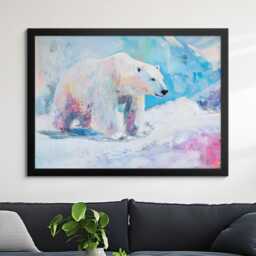 Polar Bear Abstract Oil Painting Framed Print & Canvas Large Sizes Wall Art Poster Animal Home Decor Interior Gift Idea - thumbnail 4