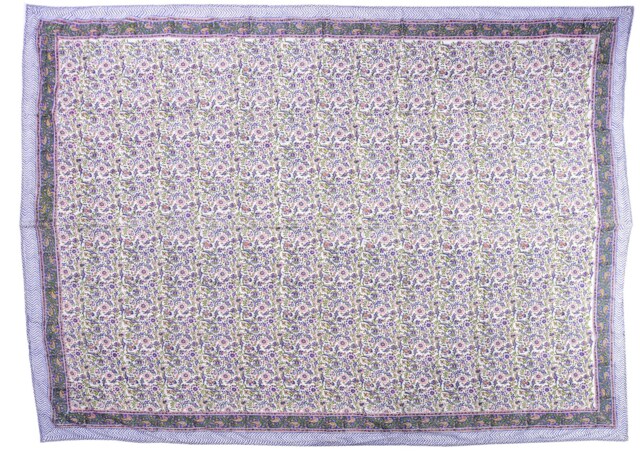 Handmade Indian Cotton Dohar, Baby Blanket, Floral Throw - image 1