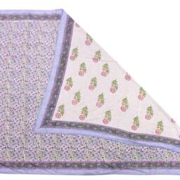 Handmade Indian Cotton Dohar, Baby Blanket, Floral Throw - thumbnail 2