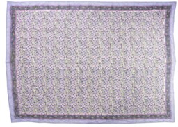 Handmade Indian Cotton Dohar, Baby Blanket, Floral Throw - thumbnail 1