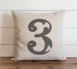 Distressed Typography 20 X Pillow Cover // Number Housewarming Gift Throw Cushion For Them Accent - thumbnail 1