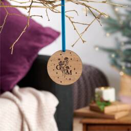 Personalised Flower & Moon Christmas Bauble