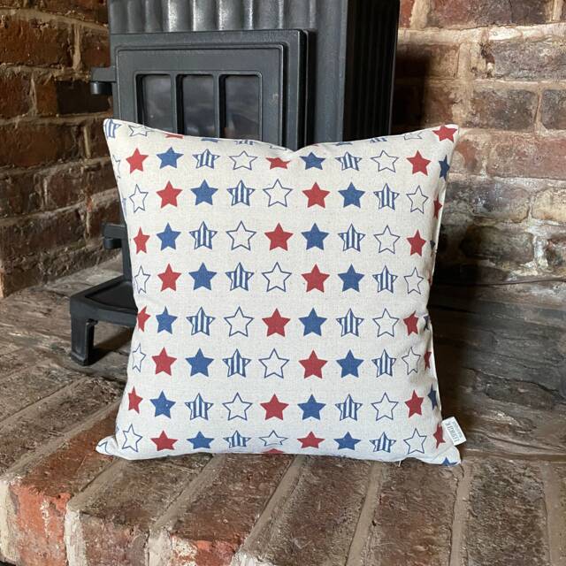 11. Handmade Stars Natural Linen Cotton Cushion Cover. Various Sizes