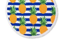 Personalized Beach Towel - Circular Pineapple Print Gift For Her Vacation Girls Trip Custom - thumbnail 1