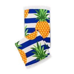Personalized Beach Towel - Circular Pineapple Print Gift For Her Vacation Girls Trip Custom - thumbnail 3