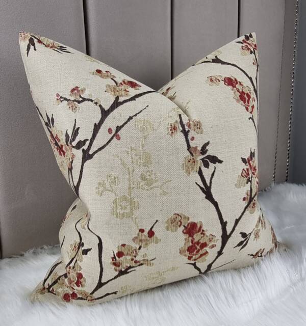 John Lewis Fabric Blossom Weave Russet Red Mocha Cushion Cover Modern Home Decor For Chair Sofa & Bed Pillow Designer Country - image 1