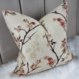 John Lewis Fabric Blossom Weave Russet Red Mocha Cushion Cover Modern Home Decor For Chair Sofa & Bed Pillow Designer Country - thumbnail 2