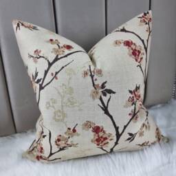 John Lewis Fabric Blossom Weave Russet Red Mocha Cushion Cover Modern Home Decor For Chair Sofa & Bed Pillow Designer Country - thumbnail 3