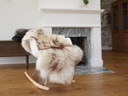 Giant Mouflon Sheepskin Throw, Genuine Leather Rug - 50x30
