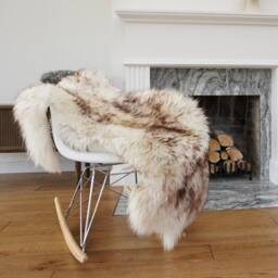 Giant Mouflon Sheepskin Throw, Genuine Leather Rug - 50x30 - thumbnail 2