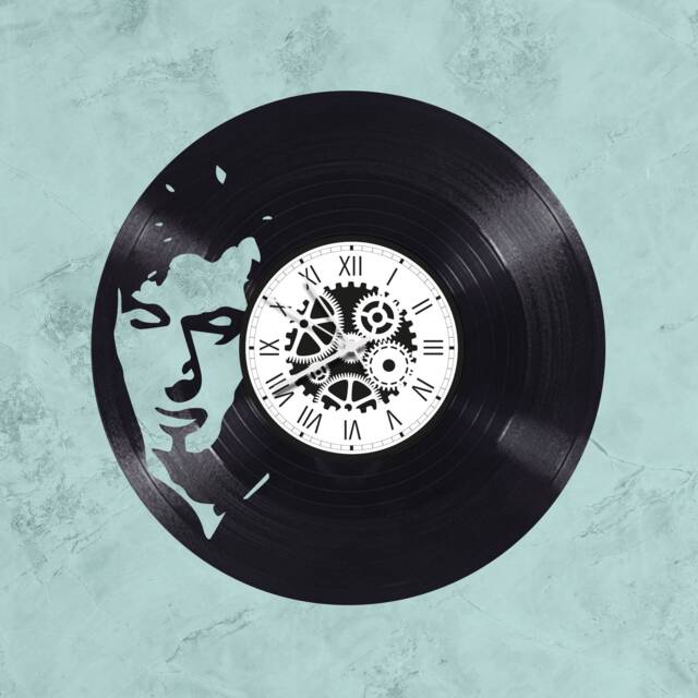 Handmade 33-Rpm Vinyl Wall Clock/Alain Bashung Theme, Singer, French Variety - image 1