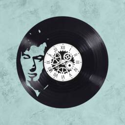 Handmade 33-Rpm Vinyl Wall Clock/Alain Bashung Theme, Singer, French Variety