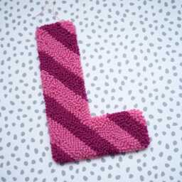 Raspberry & Pink Stripe Custom Letter Nursery Wall Hanging - thumbnail 2