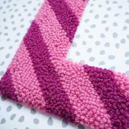 Raspberry & Pink Stripe Custom Letter Nursery Wall Hanging - thumbnail 3