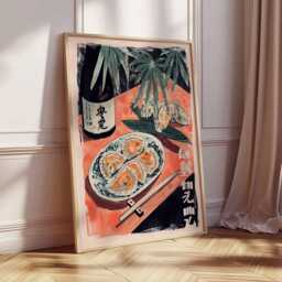 Traditional Japanese Sushi Food Poster, Cuisine Print, Kitchen Wall Decor, Art, Vintage Asian Illustration - thumbnail 2
