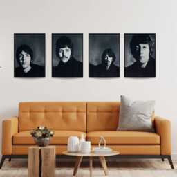 The Beatles Set Of 4 Canvas/Art Prints Framed Wall Art, High Quality Autographed Vintage Poster, Music 1960's - thumbnail 2