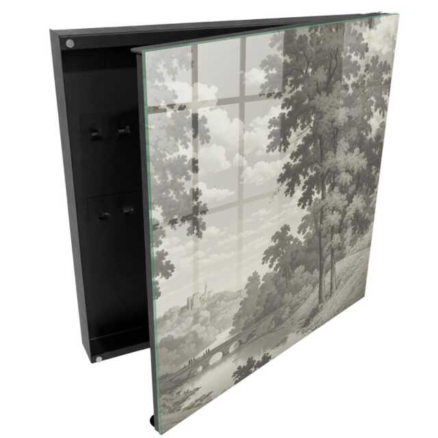 A Peaceful Landscape Key Cabinet For Home, Gray Box Wall, Classic Landscapes, Lovers Of Nature & Nostalgia - image 1