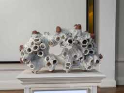 Abstract Ceramic Sculpture Arctic Sea Cucumber Fossil Decor. Sculpture Installation. Wabi-Sabi Ceramics. Crafts Sculpture