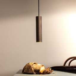Concrete Pendant Light - Minimal Cylinder Hanging Lamp Modern Cement Ceiling Handmade in Italy Cromia 28 cm - thumbnail 3