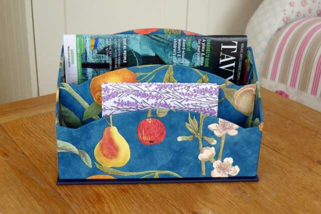 Handmade Letter Rack Kew Navy Design, Office Stationery Organiser - image 1