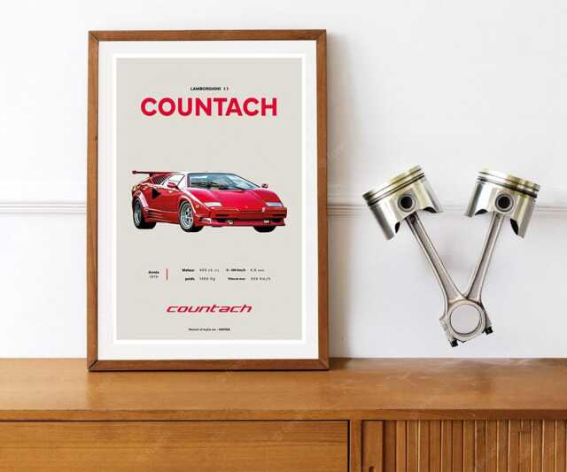 Reprint Of An Italian Lamborghini Countach Car Poster - image 1